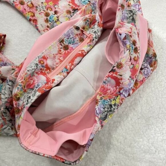 Lululemon Leggings Size 4 Pink Flowabunga Run Inspire Floral Print Cropped - Picture 7 of 10